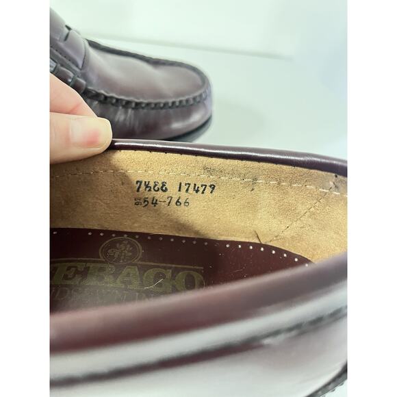Sebago Penny Loafers Mens Genuine Leather Slip On Dress Shoes US 7.5 Burgundy main image 9
